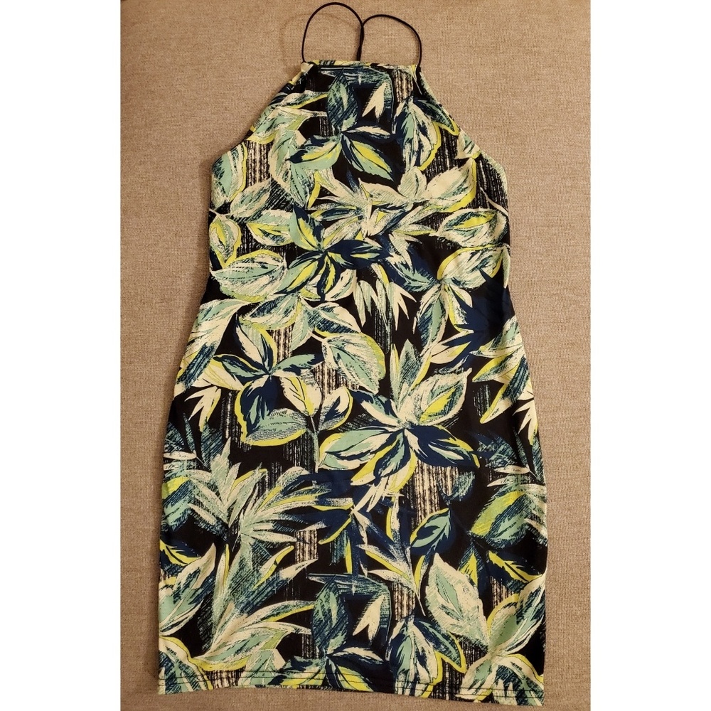 Tropical Print Mini Bodycon Dress